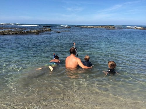 Snorkeling in nearby natural pools snorkeling nosara