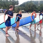 surf lesson in playa samara