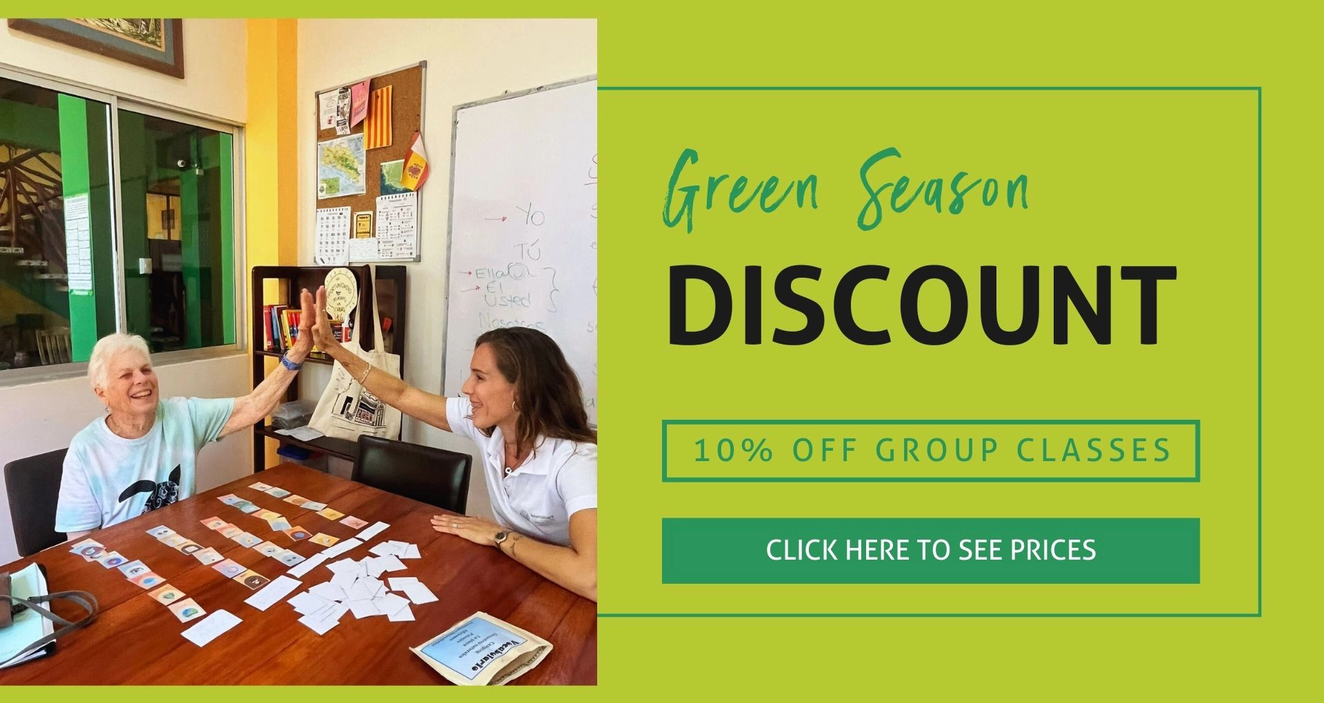 green season discount spanish school costa rica