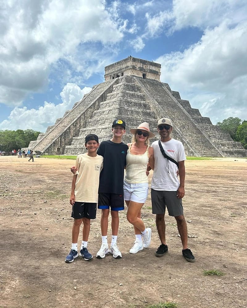 Barbara and her family on vacation in Mexico costa rica tefl barbara
